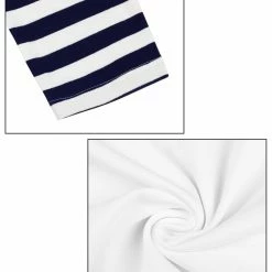 Allegra K Men's Tshirt Stripes Panel Sleeve Crewneck Striped T-Shirts Pullover