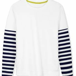 Allegra K Men's Tshirt Stripes Panel Sleeve Crewneck Striped T-Shirts Pullover