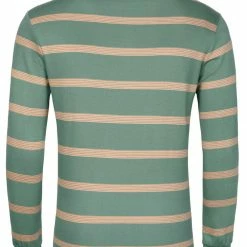 Allegra K Men's Pullover Color Block Long Sleeve Striped Golf Polo Shirts