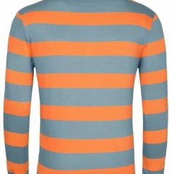 Allegra K Men's Pullover Color Block Long Sleeve Striped Golf Polo Shirts