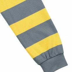 Allegra K Men's Pullover Color Block Long Sleeve Striped Golf Polo Shirts