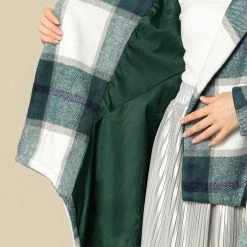 Allegra K Wide Lapel Plaid Fall Wrap Coat Women 56 Allegra K Wide Lapel Plaid Fall Wrap Coat Women