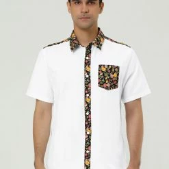 Allegra K 1310 8838 Men Summer Floral Print Pocket Short Sleeve Button Down Hawaiian Shirt 123 Allegra K 1310 8838 Men Summer Floral Print Pocket Short Sleeve Button Down Hawaiian Shirt