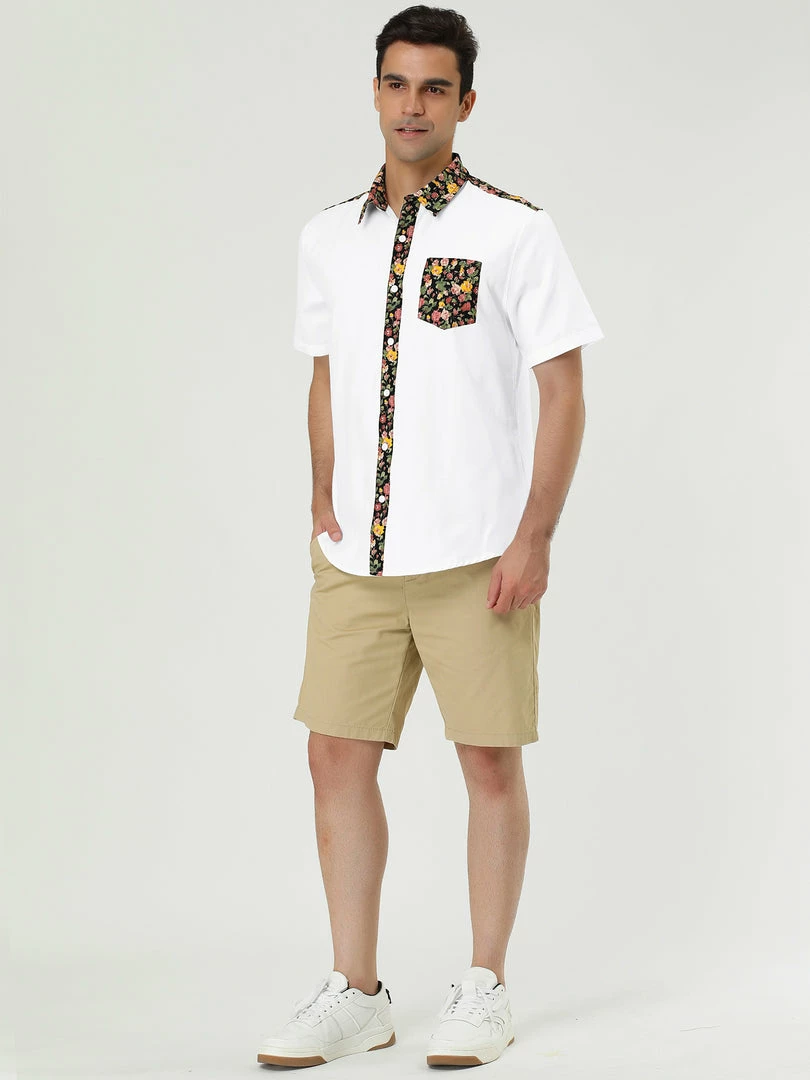 Allegra K 1310 8838 Men Summer Floral Print Pocket Short Sleeve Button Down Hawaiian Shirt 63 Allegra K 1310 8838 Men Summer Floral Print Pocket Short Sleeve Button Down Hawaiian Shirt