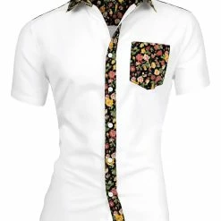 Allegra K 1310 8838 Men Summer Floral Print Pocket Short Sleeve Button Down Hawaiian Shirt 120 Allegra K 1310 8838 Men Summer Floral Print Pocket Short Sleeve Button Down Hawaiian Shirt