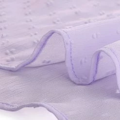 Allegra K Deep V Neck Drawstring Ruffled Swiss Dots Long Sleeves Sheer Chiffon Blouse