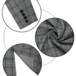 Allegra K Men's Dress Plaid Blazer One Button Slim Fit Checked Suit Sport Coat Jacket