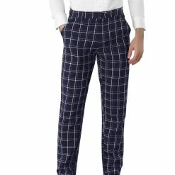 Allegra K Men's Dress Plaid Pants Slim Fit Flat Front Check Business Trouser 32 Allegra K Men's Dress Plaid Pants Slim Fit Flat Front Check Business Trouser