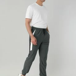 Allegra K Men's Athletic Jogger Elastic Waist Color Block Scrubs Sports Pants