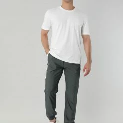 Allegra K Men's Athletic Jogger Elastic Waist Color Block Scrubs Sports Pants