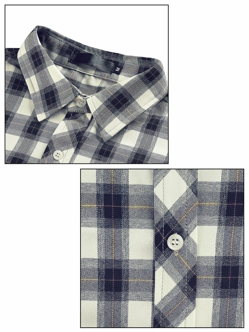 Allegra K Men's Check Shirts Long Sleeve Button Down Casual Western Plaid Shirt 20 Allegra K Men's Check Shirts Long Sleeve Button Down Casual Western Plaid Shirt