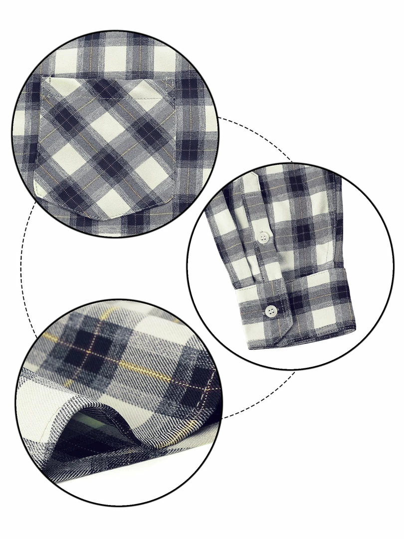 Allegra K Men's Check Shirts Long Sleeve Button Down Casual Western Plaid Shirt 21 Allegra K Men's Check Shirts Long Sleeve Button Down Casual Western Plaid Shirt