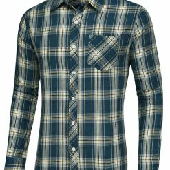 Allegra K Men's Check Shirts Long Sleeve Button Down Casual Western Plaid Shirt 52 Allegra K Men's Check Shirts Long Sleeve Button Down Casual Western Plaid Shirt
