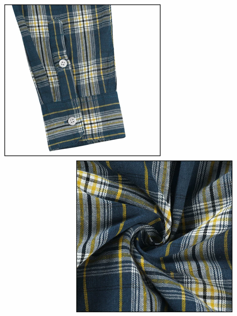 Allegra K Men's Check Shirts Long Sleeve Button Down Casual Western Plaid Shirt 14 Allegra K Men's Check Shirts Long Sleeve Button Down Casual Western Plaid Shirt