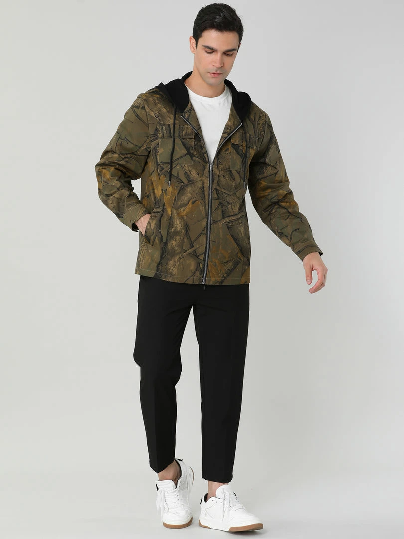 Allegra K Men's Printed Jacket Zip Up Lightweight Long Sleeves Hoodie Outerwear 11 Allegra K Men's Printed Jacket Zip Up Lightweight Long Sleeves Hoodie Outerwear