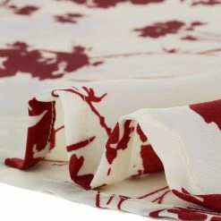 Allegra K Women's Ruffle Tie V Neck Casual Smocked Short Sleeve Floral Top Blouse