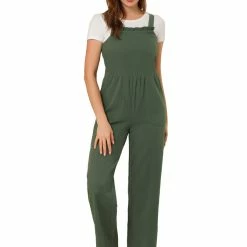 Allegra K Women's Ruffled Neck Country Style Jumpsuit
