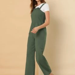 Allegra K Women's Ruffled Neck Country Style Jumpsuit