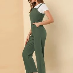 Allegra K Women's Ruffled Neck Country Style Jumpsuit