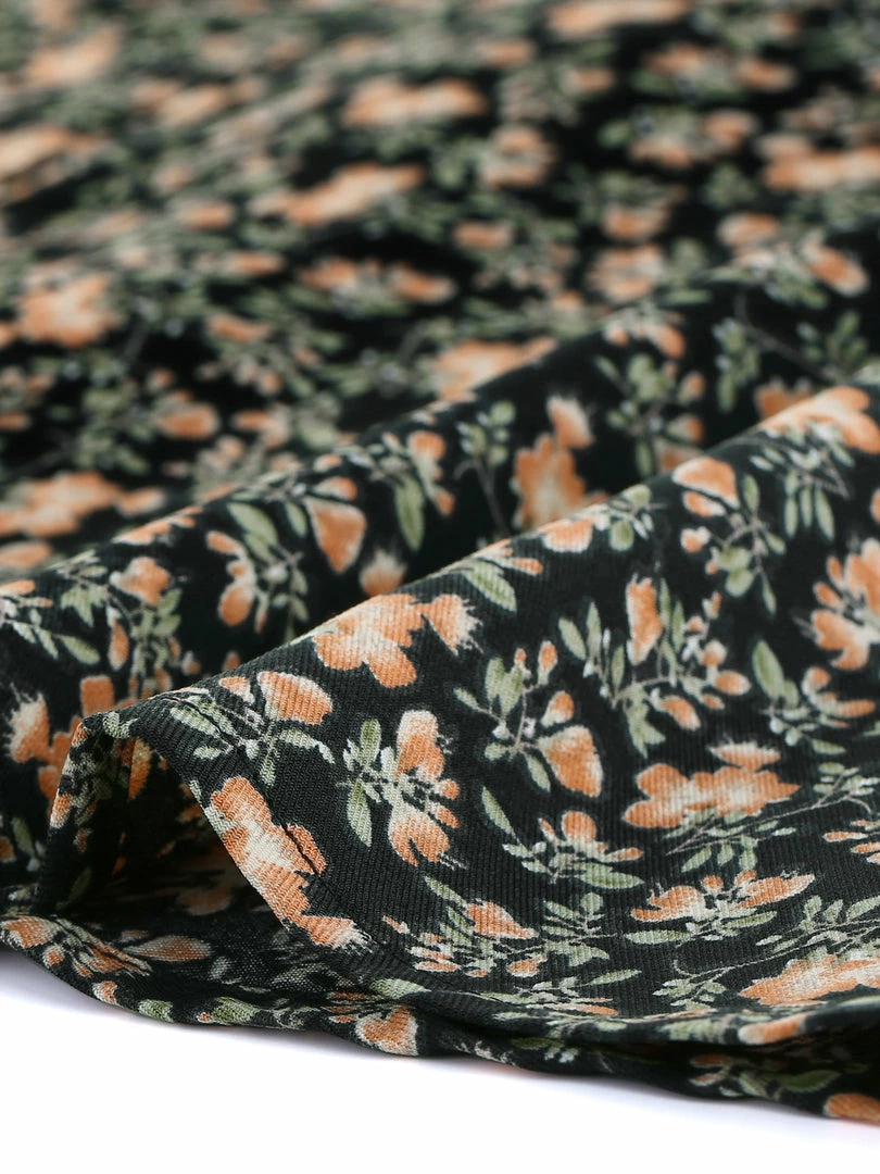 Allegra K Women's Puff 3/4 Sleeves Turndown Collar Button Up Peasant Floral Shirt 14 Allegra K Women's Puff 3/4 Sleeves Turndown Collar Button Up Peasant Floral Shirt