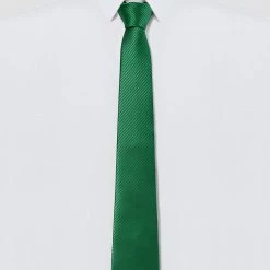 Allegra K Solid Color Self-tied Narrow Stripes Neck Tie Graduation Suit Formal Ties For Men