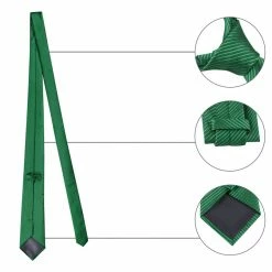 Allegra K Solid Color Self-tied Narrow Stripes Neck Tie Graduation Suit Formal Ties For Men