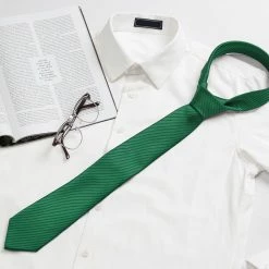 Allegra K Solid Color Self-tied Narrow Stripes Neck Tie Graduation Suit Formal Ties For Men