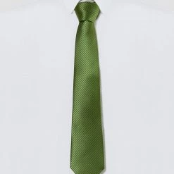 Allegra K Solid Color Self-tied Narrow Stripes Neck Tie Graduation Suit Formal Ties For Men