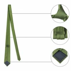 Allegra K Solid Color Self-tied Narrow Stripes Neck Tie Graduation Suit Formal Ties For Men