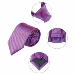 Allegra K Solid Color Self-tied Narrow Stripes Neck Tie Graduation Suit Formal Ties For Men