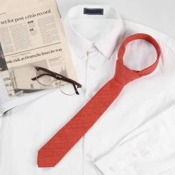 Allegra K Solid Color Cotton Cloth Winter Formal Casual Ties Skinny Self Tie Narrow Slim Necktie For Men