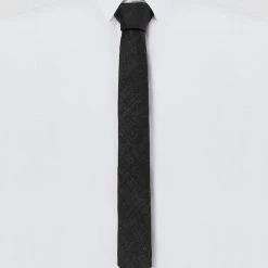 Allegra K Solid Color Cotton Cloth Winter Formal Casual Ties Skinny Self Tie Narrow Slim Necktie For Men