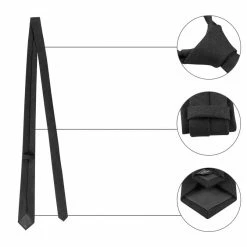 Allegra K Solid Color Cotton Cloth Winter Formal Casual Ties Skinny Self Tie Narrow Slim Necktie For Men