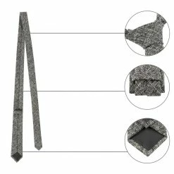 Allegra K Solid Color Cotton Cloth Winter Formal Casual Ties Skinny Self Tie Narrow Slim Necktie For Men