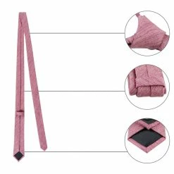 Allegra K Solid Color Cotton Cloth Winter Formal Casual Ties Skinny Self Tie Narrow Slim Necktie For Men