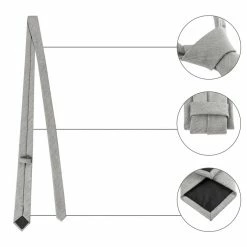 Allegra K Solid Color Cotton Cloth Winter Formal Casual Ties Skinny Self Tie Narrow Slim Necktie For Men