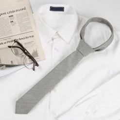 Allegra K Solid Color Cotton Cloth Winter Formal Casual Ties Skinny Self Tie Narrow Slim Necktie For Men