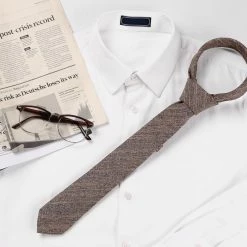 Allegra K Solid Color Cotton Cloth Winter Formal Casual Ties Skinny Self Tie Narrow Slim Necktie For Men