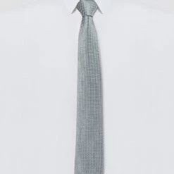 Allegra K Classic Solid Grid Patterned Necktie Formal Dress Neckwear Business Check Ties For Men