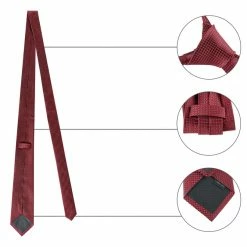 Allegra K Classic Solid Grid Patterned Necktie Formal Dress Neckwear Business Check Ties For Men