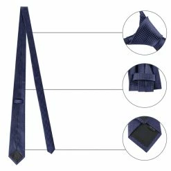 Allegra K Classic Solid Grid Patterned Necktie Formal Dress Neckwear Business Check Ties For Men
