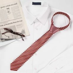 Allegra K Accessories Classic Self-Tied Stripe Necktie Skinny Tie Slim Ties For Women Men