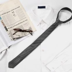 Allegra K Accessories Classic Self-Tied Stripe Necktie Skinny Tie Slim Ties For Women Men