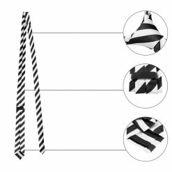 Allegra K Accessories Classic Self-Tied Stripe Necktie Skinny Tie Slim Ties For Women Men