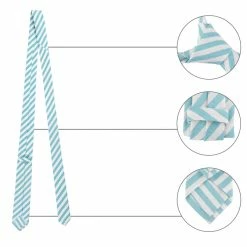 Allegra K Accessories Linen Stripe Pattern Formal Casual Ties Skinny Self Tie Business Necktie For Men