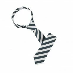 Allegra K Accessories Linen Stripe Pattern Formal Casual Ties Skinny Self Tie Business Necktie For Men