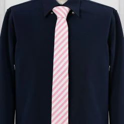 Allegra K Accessories Linen Stripe Pattern Formal Casual Ties Skinny Self Tie Business Necktie For Men