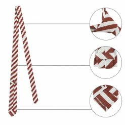 Allegra K Accessories Linen Stripe Pattern Formal Casual Ties Skinny Self Tie Business Necktie For Men