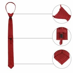 Allegra K Pre Tied Polka Dots Formal Casual Narrow Slim Ties Adjustable Zipper Neck Tie For Men Accessories