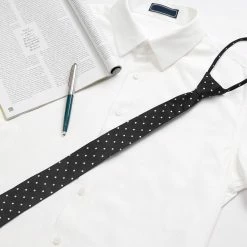 Allegra K Pre Tied Polka Dots Formal Casual Narrow Slim Ties Adjustable Zipper Neck Tie For Men Accessories